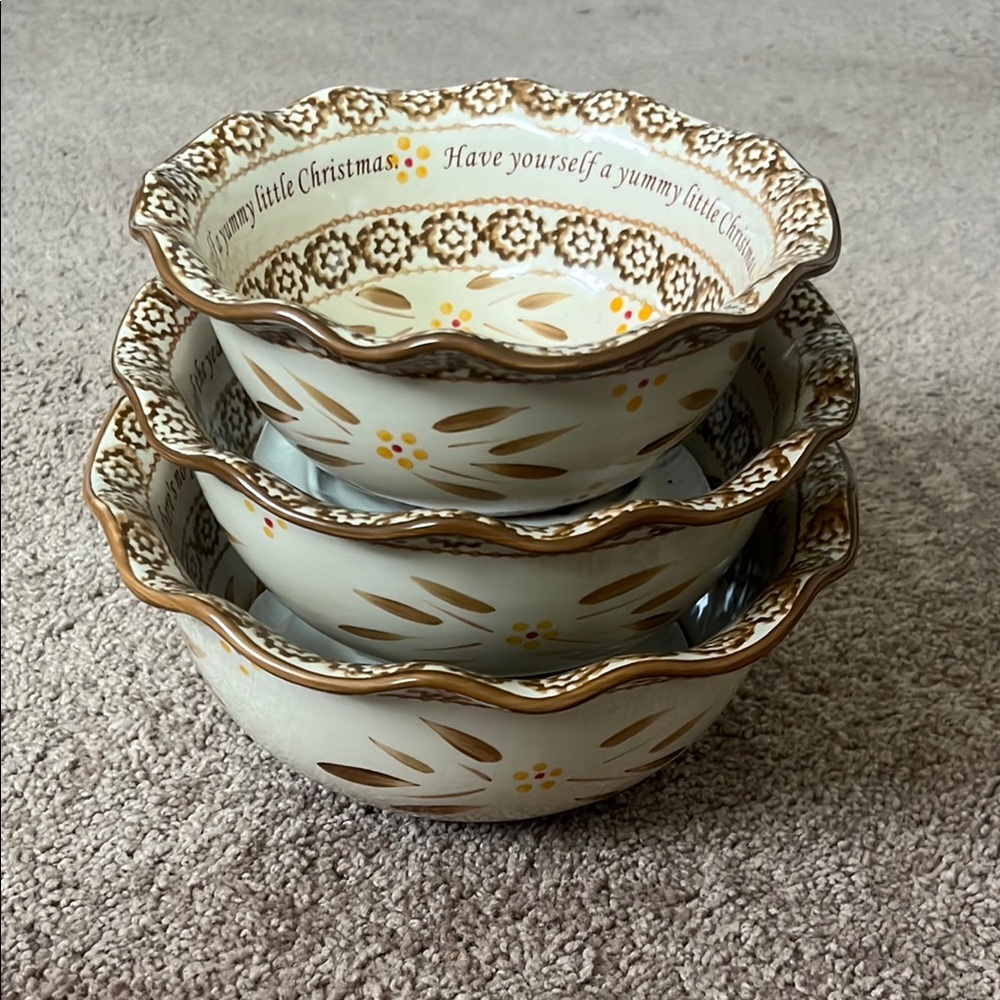 Temptations Cream and Brown Bakeware Set